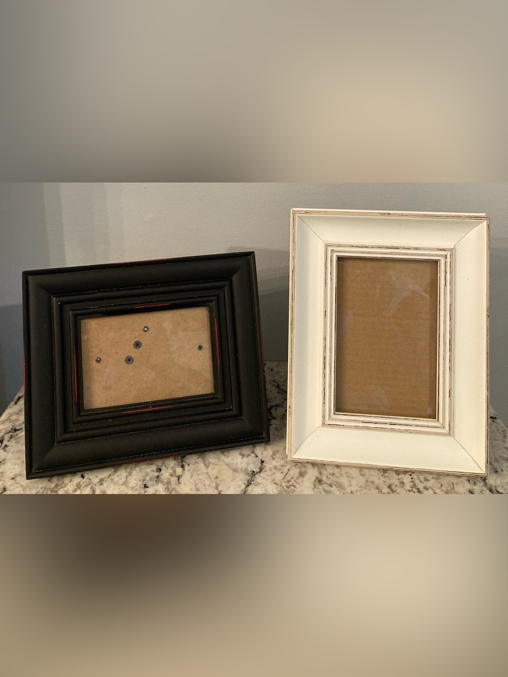 Set of 2 Rustic Distressed Faux Wood Picture Frames